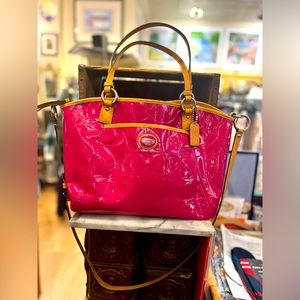 Coach 2Way Hot Pink Embossed Patent Tote